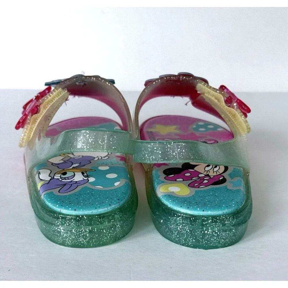 Disney Girl's Sz 12 Minnie Mouse Daisy Duck Little Girls Jelly Sandals Shoes EUC